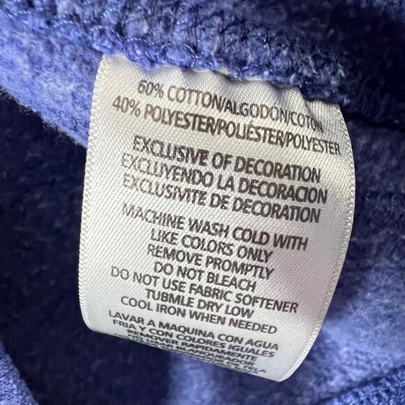 Calvin Klein Performance Sweatshirt M Blue Spellout Logo Cowl Neck Drawstring - Picture 8 of 8